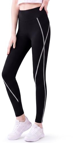 Domueay Leggings pour Filles avec UPF 60 Anti UV Pantalons Longs 5-14 Ans | Respirant Extensible Couleur Unies Collants, Enfants Protection Solaire Legging, Décontracté Vêtement Sport Fitness Danse