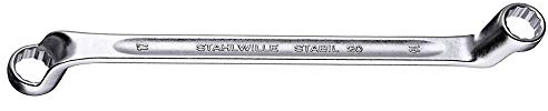 Stahlwille 41040809 Double Ended Ring Spanner (Wrench) with Offset Heads, Chrome Alloy Steel & Chrome Plated, Has Anti-Slip Drive Profile, For Work in Confined Spaces, Size 8 x 9 mm, L. 180 mm