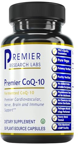 Premier Research Labs CoQ10 - Coenzyme Q10, Co Q 10 Supplement, 100mg Capsules, Ubiquinol Co Enzyme Q-10 with Red Algae & MCT Oil - 60 Vegetarian Capsules