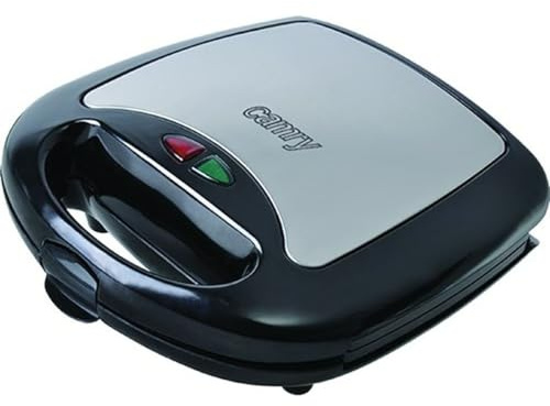 Camry CR3024 Sandwichera Doble 3 en 1, Placas Intercambiables, Sandwich Tostadora, Gofrera Gofres Belgas, Grill Plancha para Carne y Pescados, Regulador Temperatura Automático, 1000W