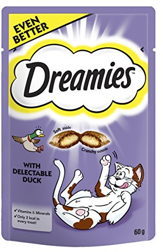 Dreamies Cat Treats, tasty snacks with tempting duck, 60 g
