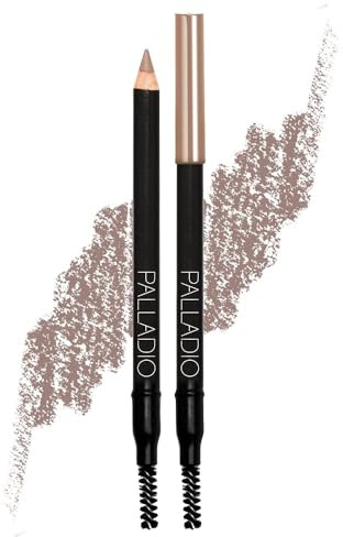 Palladio Brow Pencil, Creates Hair Like Lines, Fills Brows, Attached Brush Softens Pencil Strokes, Natural Appearance, Enhances Eyebrows, Long Lasting, Ultra Precise, Blonde