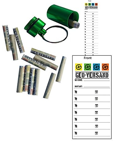 10 x Logstreifen für Filmdosen, MICNO´s, mit Metallstift fertig gerollt, Geocaching Versteck, Logs, Logbuch, Nano, Micro, magnetisch