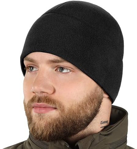 M-Tac Bonnet de montre en polaire - Bonnet tactique d'hiver avec Slimtex, noir, Taille S