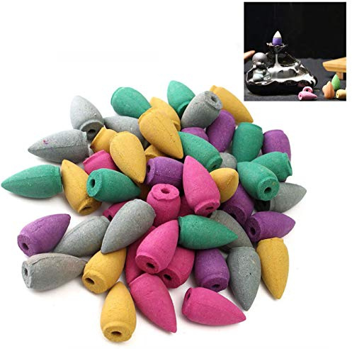 Xrten Naturel Fumée Le Reflux Pagode d'intérieur d'encens Cône Bullet Aromathérapie pour Brûle Encens Refoulement (50 Pcs)