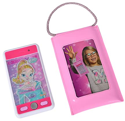 Simba Steffi Love Girls 105562049 - Smartphone con Custodia, Gioco di Ruolo, Telefono per Ragazze, Telefono con Luce e Suono, 11,5 cm, dai 5 Anni in su