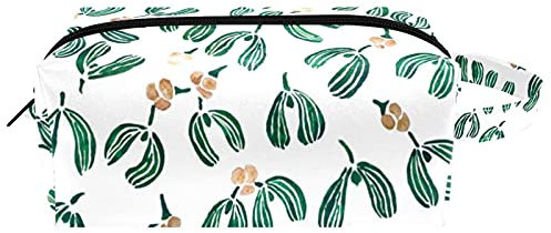 Cosmetic Organizer Pouch Girl Portable Makeup Bags Christmas Mistletoe Plant Women Hanging Toiletry Bag