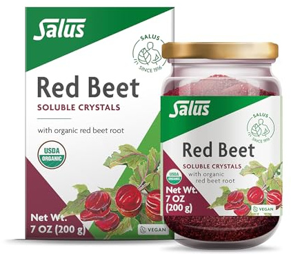 Salus Red Beet Crystals, Organic Nutritional Beet Root Powder Mix, 7 oz