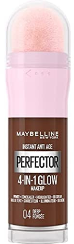 Maybelline New York Instant Anti Age Rewind Perfector, 4-in-1 Glow Primer, Concealer, Highlighter, selbstanpassende Farbtöne, gleicht den Hautton mit einem Glow Finish aus, Farbton:04 Deep
