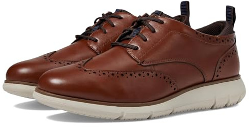 Nunn Bush Stance Wingtip Oxford Brogue Detail Lightweight Comfortable Lace Up, Uomo, Cognac, 42.5 EU