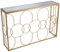 Consola recibidor Mueble de Entrada de Metal y Cristal en Dorado 120x28x80cm