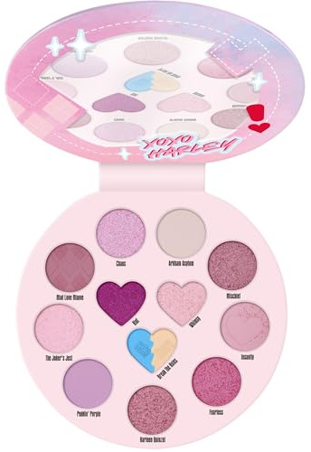essence Harley Quinn eyeshadow palette, Lidschatten, Nr. 01, Mehrfarbig, 13 Farben, hochpigmentiert, natürlich, vegan, ohne Mikroplastikpartikel, 1er Pack (10.2g)