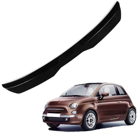 KizmiQ Auto Spoiler Posteriori per Fi-at 500 Nastro Installare Adesivo,ABS Alettone Tetto Posteriore Tuning Ala Styling Accessori,A/Black
