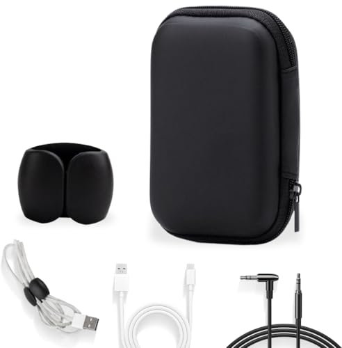 OQKAHIV 1pcs Elektronik Organizer Tasche, Schwarz: Kabeltasche mit Wasserfester Oberfläche, Großer Platz für Elektronik Zubehör, Tragbar mit Multifunktionalen Taschen, Ideal für Reisen und Business