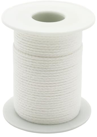 AMANDELIZABE Baumwolle Kerzendocht, 61 m, für Kerzen, 1 Rolle, 110 Sockel, DIY, rauchfrei