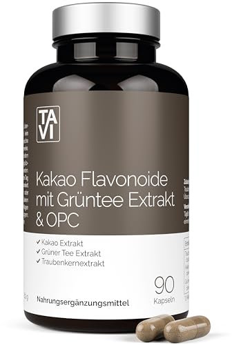 Flavonoide | Bioflavonoide | 90 Kapseln | Kakao Flavonoide, OPC, Grüntee Extrakt, EGCG