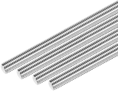 M METERXITY 4-Pack Fully Threaded Rod, M8x100mm 304 Stainless Steel Right Hand Thread Bar Studs for Furniture Anchor Bolts/Clamps/U-Bolts, Metric Threaded Screw