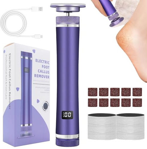 Dtaigou Electric Callus Remover for Feet,Electric Foot Shaver | Adjustable 12-Speed Rechargeable Heel Scraper for Men Women Athlete Elderly Home Pedicure Salon Spa