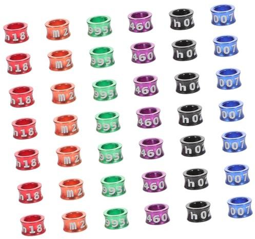 Beaupretty 50pièces Anneaux Métalliques pour Pattes Oiseaux Anneaux Numérotés pour Pigeons Voyageurs Bagues pour Pigeons