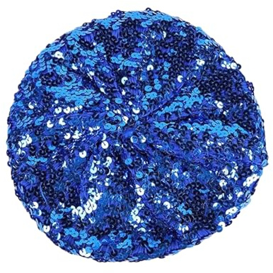 MUNSKT Sequin Beret Hat,Sparkly Shining Beanie Cap,Mermaid Dancing Cap for Women Girls Christmas Halloween Festival Party Club (Blue)