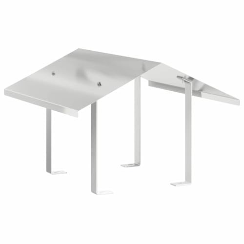 Cappa per camino argento in acciaio inox, 50 x 50 x 37 cm, accessorio resistente alle intemperie per stufa a legna e forno svedese, protegge da pioggia e sporco, ideale per terrazza e braciere
