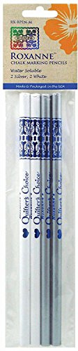 Water Soluble Chalk Marking Pencils 4/Pkg. White & Silver