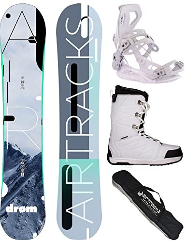 Airtracks Damen Snowboard-Set Freestyle Freeride Drom Lady Rocker 140 + Snowboard Bindung Master W + Snowboardboots Star W 37 + Sb Bag
