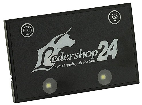 Ledershop24 LED Licht Bag Spot für Kellnerbörse Kellner Kellnergeldbörse Geldbörse Kellnergeldbeutel Bedienungsbörse Damentasche Handtasche Tasche Farbe schwarz