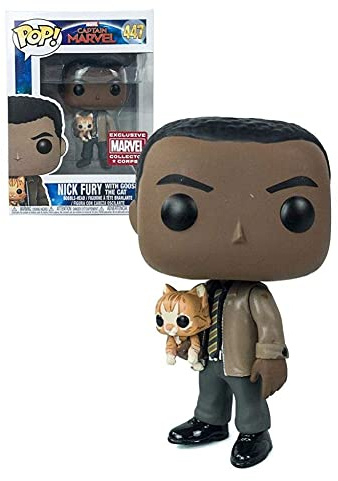 FUNKO POP! Captain Marvel NICK FURY with GOOSE THE CAT - EXCLUSIVE - COLLECTOR CORPS