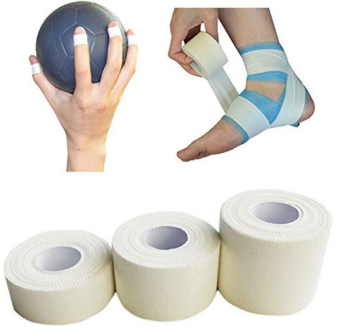 Lot de 6 bandages élastiques auto-adhésifs pour soutien articulaire, sport confortable, rugby, football (10 cm x 4,5 m, blanc)