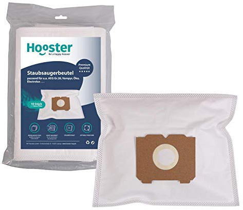 Hooster 10 Stück Staubsaugerbeutel passend für AEG 61Ekw01 / Vampyr 61Ekw01 / Vampyr Typ 61Ekw01 / mit Feinstaubfilter