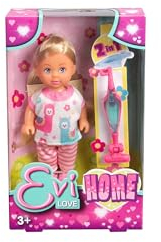 Simba Evi Love Home - Muñeca de Juguete con aspiradora con función 2 en 1, 12 cm, a Partir de 3 años