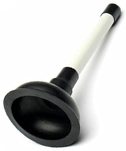 100mm (4 inch) Sink Plunger with 225mm (9 inch) Plastic Handle Diameter, White/Black