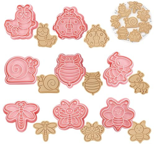Honicemar Set di Formine per Biscotti a Forma di Animali 3D Tagliabiscotti Plastica Stampi, 8 Pezzi Formine Biscotti Bambini per Decorare Biscotto Dolci Torta