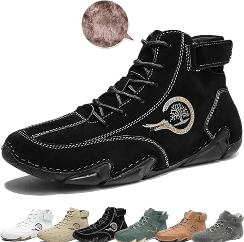 Donubiiu Feelfree Chaussures pieds nus Feelfree - Chaussures pieds nus d'hiver, experts de montagne FeelFree - Ergonomiques, en daim - Chaussures pieds nus pour l'automne et l'hiver, Velours noir., 44