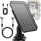 Trail-Kameras, Solarpanel, 12V/1A, 6V/2A, mit eingebautem 4000 mAh wiederaufladbarem Lithium-Akku, IP66 wasserdicht, Jagdzubehör, kompatibel mit Jagdspielkameras oder Hirsch-Futterstation, 2 Stück