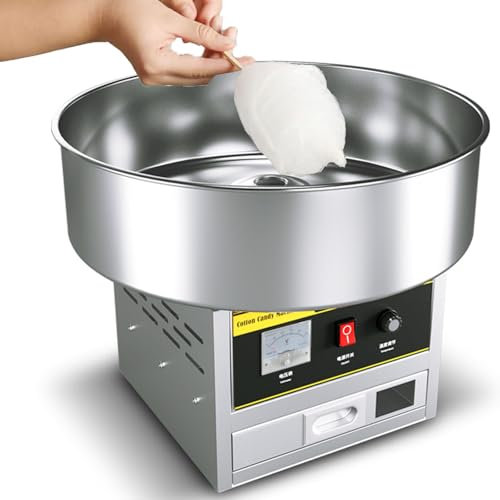 Macchina per Zucchero Filato per Bambini, Macchina Elettrica Portatile per Zucchero Filato con Riscaldamento Elettrico Efficiente, per la Casa, Compleanno, Festa in Famiglia, Natale,Stainlesssteeltype