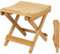 Spetebo Bambus Klapp Sitzhocker eckig Natur - 28 x 28 cm - Holz Deko Hocker klappbar - Universal Klappstuhl Falthocker Sitzgelegenheit für Küche Bad Flur