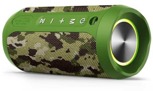 EDUPLINK Bluetooth Speaker, Portable Wireless Speakers, Waterproof IPX7 Speaker, TWS Pairing Stereo, Long Playtime for Home, Travel (Camo)