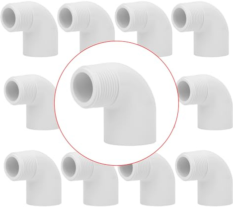 Lswteiz 12Pack 3/4 Slip x Male Thread 90 Degree PVC Elbow Pipe Fittings, Furniture Build Grade SCH40 3/4IN Socket to Male Threaded Elbow PVC Corner Connector