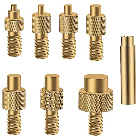 8 Pcs Soldering Iron Tips for Threaded Inserts, Brass Heat Set Insert Tips M2 M2.5 M3 M4 M5 M6 M8, for Plastic 3D Printer Components and DIY Projects, Applicable Standard 936 Soldering Iron