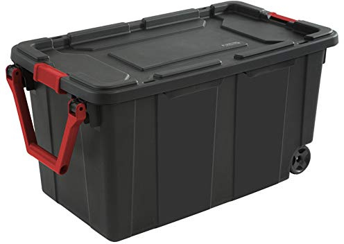 Sterilite Tote IND Wheeled Black 40GA 14699002