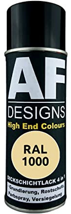 Alex Flittner Designs Barniz antioxidante 4 en 1 RAL 1000 verde beige metal barniz protector spray antioxidante pintura aerosol