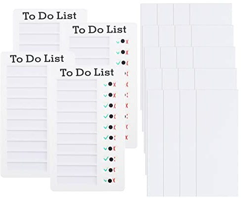 SG Store 4 x To-Do-Listen-Checklisten-Tafeln, tragbare Aufgabendiagramm, Memoboards mit 20 leeren Kartenpapier, Tagesplaner, abnehmbar, wiederverwendbar, für Kinder und Erwachsene