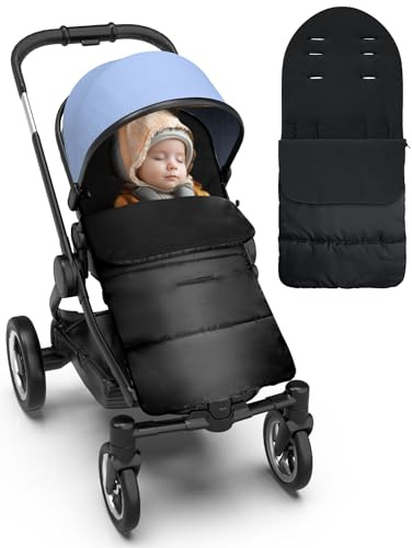 DMTIVMG Chanceliere Bébé Poussette Universelle en Hauteur sur 3 Niveaux Double Zip Sac de Couchage Thermique pour Landau Universelle Couverture Sièges Auto de Bébé d'hiver Lavable en Machine