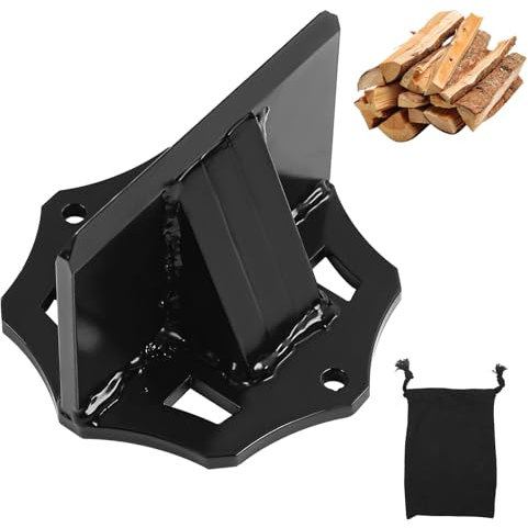 MaxEarn Cuña portátil para leña de acero al carbono, cortador de leña, cortador de madera manual, cortador de madera, herramienta simple para cortar madera para el hogar y acampar (800 g)