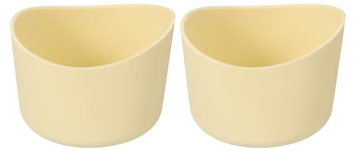 QUARKZMAN 2Pcs Housse de Protection en Silicone de 6 Cm pour Bouteille d'Eau de 12 à 24 Oz Couverture Antidérapante pour Fond de Bouteille Accessoires pour Tasse Forme Irrégulière Crème