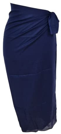 Kiran Fashion New 100% COTTON Premium Sarong Beach Pool cover up Light weight Scarf Wrap holidays (Navy Blue, One Size)
