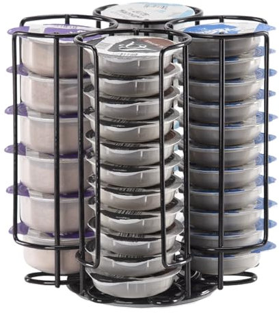 SYSYLY Coffee Capsule Holder Compatible with Tassimo Capsules, Coffee Pod Stand for 44 Tassimo Pods,Coffee Pod Rack, 360° Rotatable and Non-Slip, Black