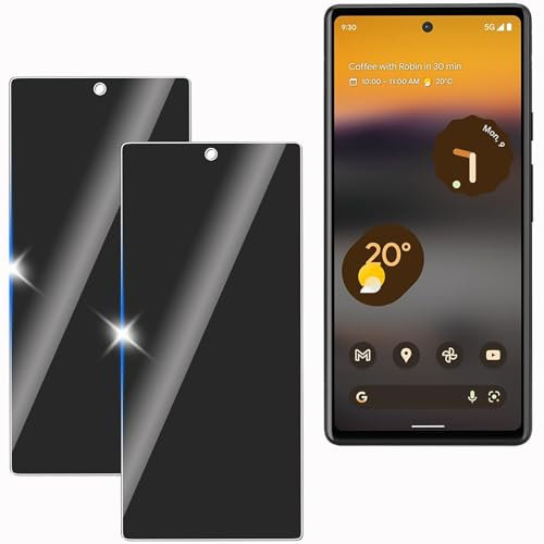 KULAIKE 2 Stück Sichtschutz für Google Pixel 6A, Anti-Spähen Privatsphäre Schutzfolie,Anti-Spy Panzer Schutz Glas Folie,Blickschutzfolie, 9H Härte, Anti-Kratzer, Stoßfest